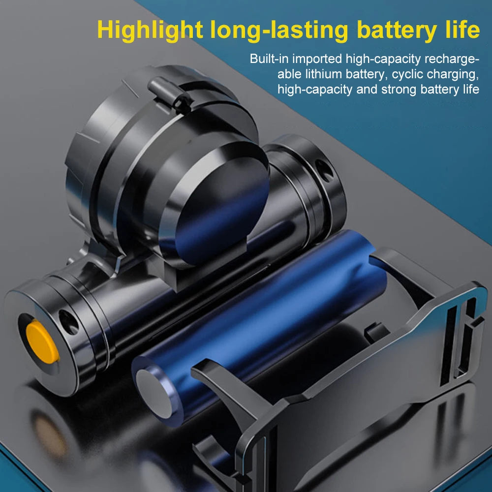 USB Rechargeable LED Headlamp – Waterproof Head Torch for Camping, Fishing, Outdoors